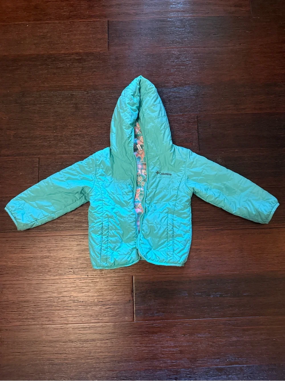 Columbia Girls Aqua Hooded Puffer Jacket